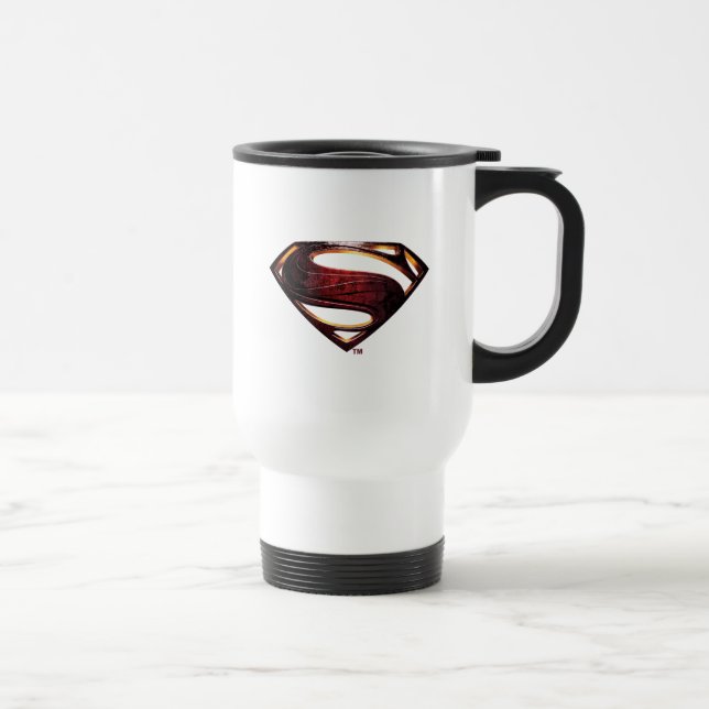 Justizielle Liga | Metallisches Superman-Symbol Reisebecher (Rechts)