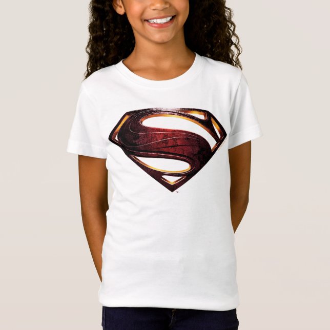 Justizielle Liga | Metallisches Superman-Symbol T-Shirt (Vorderseite)