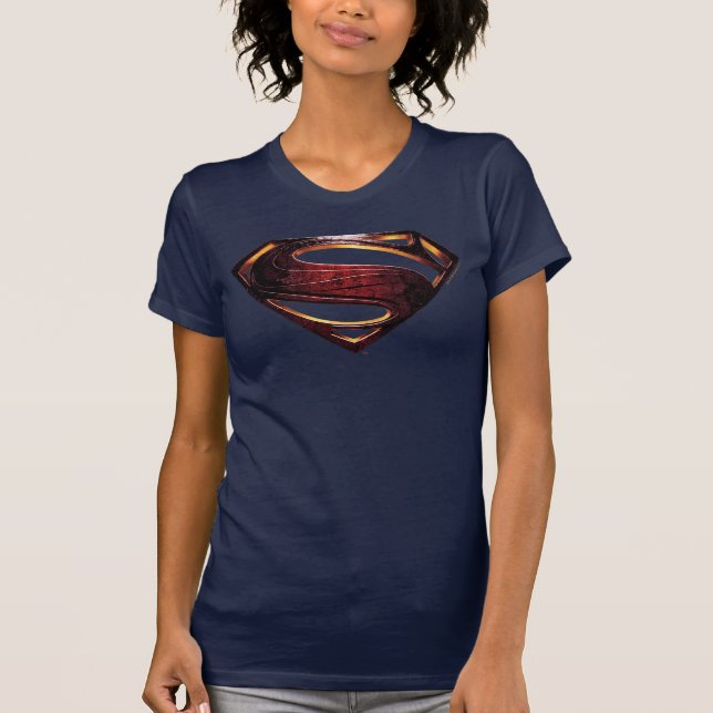 Justizielle Liga | Metallisches Superman-Symbol T-Shirt (Vorderseite)