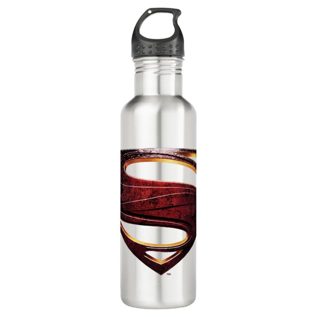 Justizielle Liga | Metallisches Superman-Symbol Trinkflasche (Vorderseite)