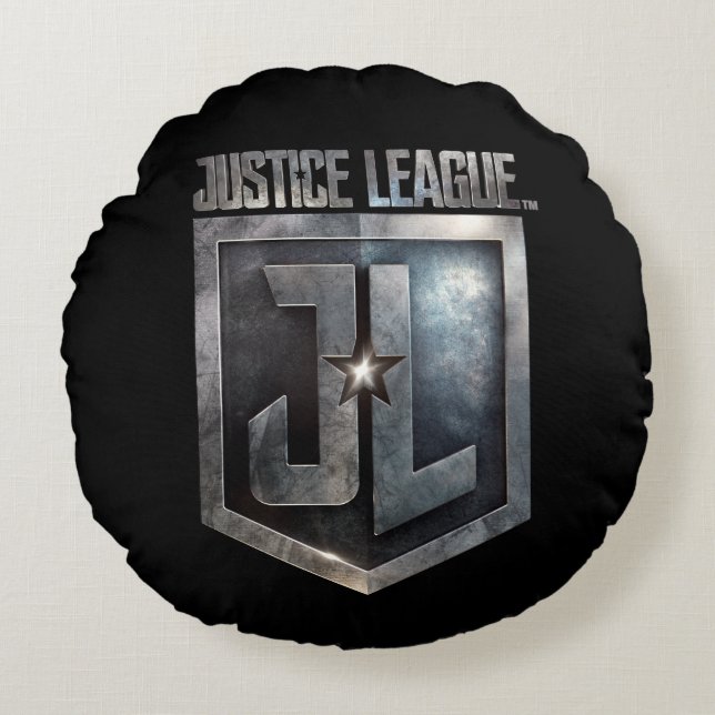 Justizielle Liga | Metallschild Rundes Kissen (Vorderseite)