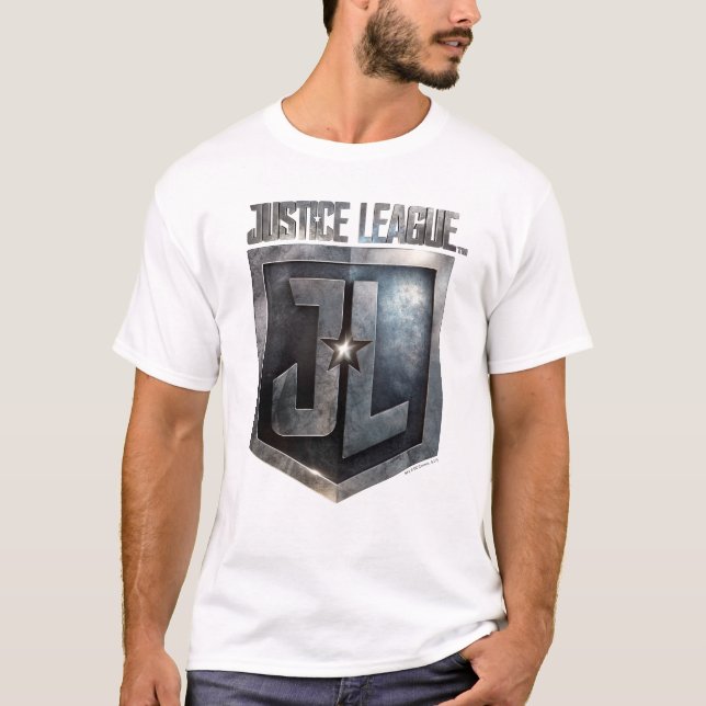 Justizielle Liga | Metallschild T-Shirt (Vorderseite)
