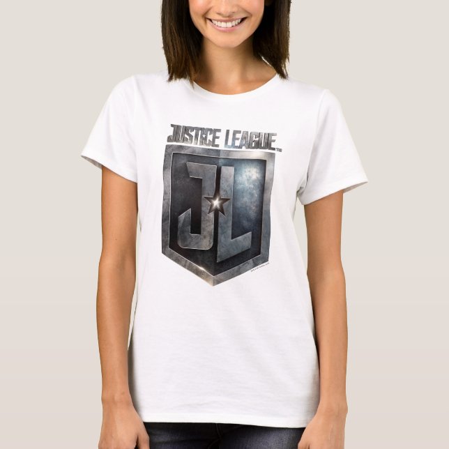 Justizielle Liga | Metallschild T-Shirt (Vorderseite)