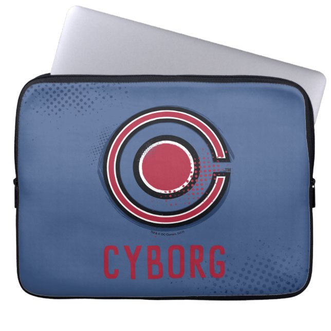 Justizielle Liga | Pinsel und Halftone Cyborg - Sy Laptopschutzhülle (Vorderseite)