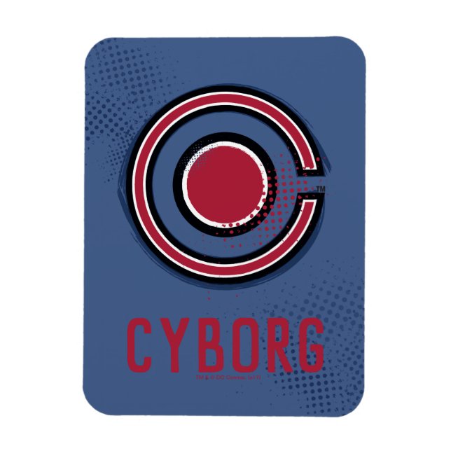 Justizielle Liga | Pinsel und Halftone Cyborg - Sy Magnet (Vertikal)