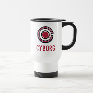 Justizielle Liga   Pinsel und Halftone Cyborg - Sy Reisebecher