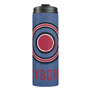 Justizielle Liga   Pinsel und Halftone Cyborg - Sy Thermosbecher