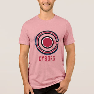 Justizielle Liga   Pinsel und Halftone Cyborg - Sy Tri-Blend Shirt