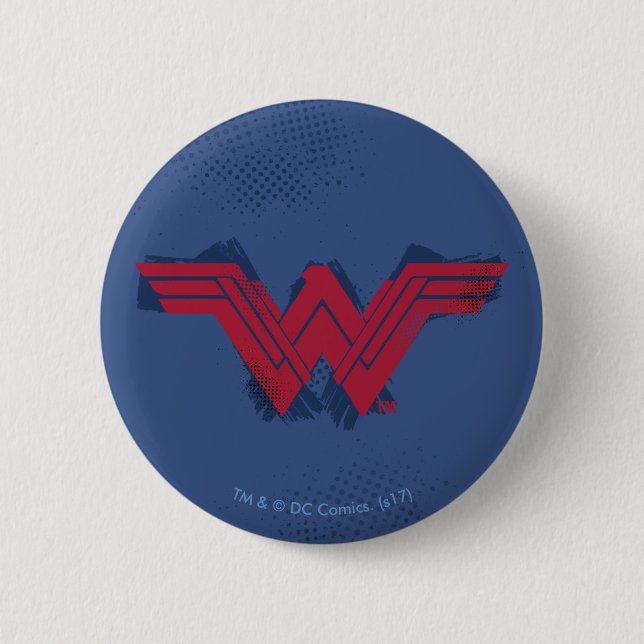 Justizielle Liga | Pinsel Wonder Woman Symbol Button (Vorderseite)