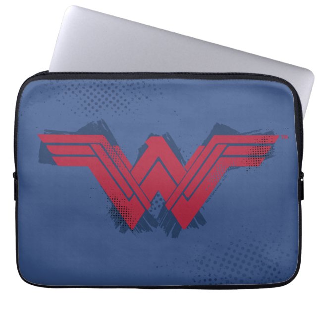 Justizielle Liga | Pinsel Wonder Woman Symbol Laptopschutzhülle (Vorderseite)