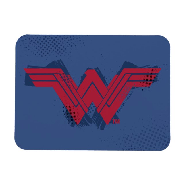 Justizielle Liga | Pinsel Wonder Woman Symbol Magnet (Horizontal)