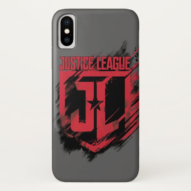 Justizielle Liga | Pinselstrich JL Shield Case-Mate iPhone Hülle (Rückseite)