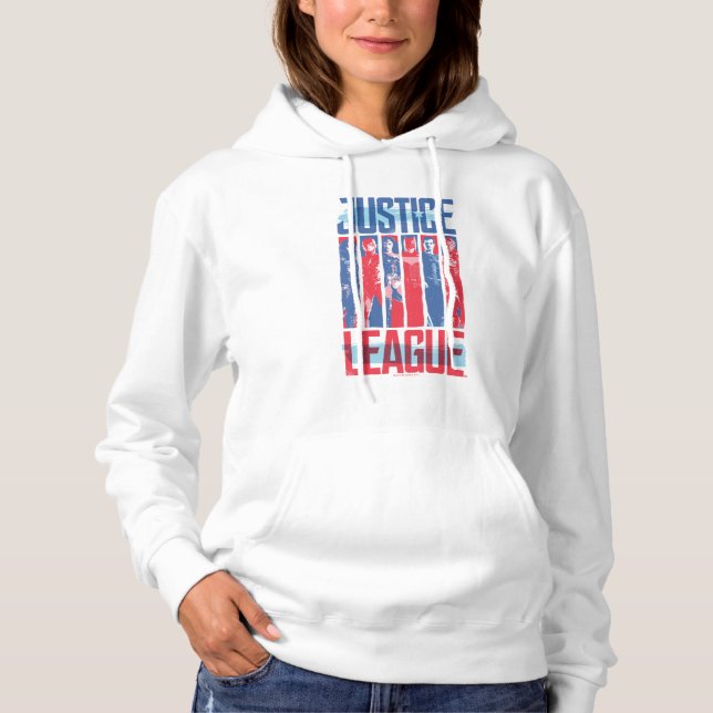 Justizielle Liga | Pop der Blue & Red Group Art Hoodie (Vorderseite)
