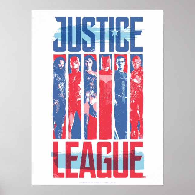 Justizielle Liga | Pop der Blue & Red Group Art Poster (Vorne)