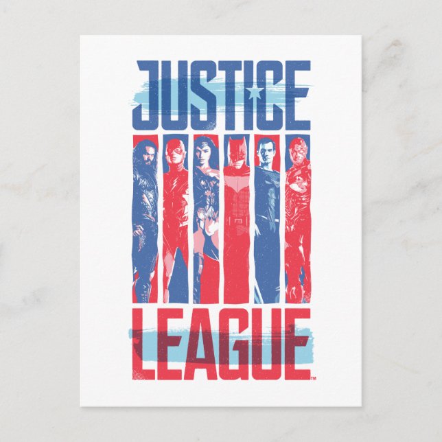Justizielle Liga | Pop der Blue & Red Group Art Postkarte (Vorderseite)