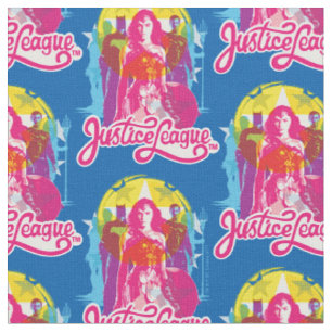 Justizielle Liga   Retro Group & Logo Pop Art Stoff