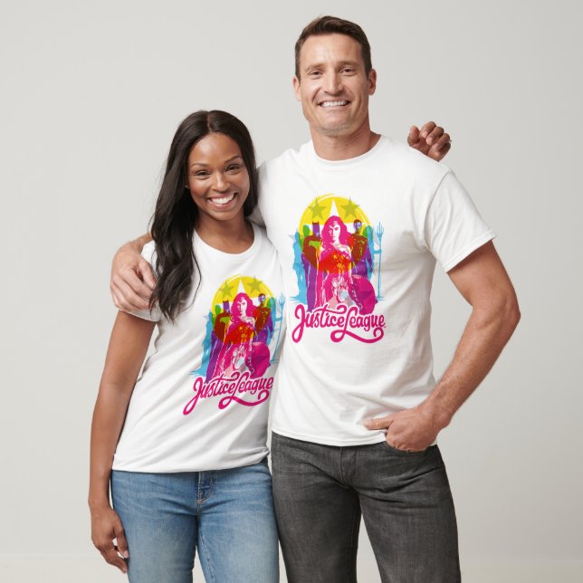 Justizielle Liga | Retro Group & Logo Pop Art T-Shirt (Unisex)