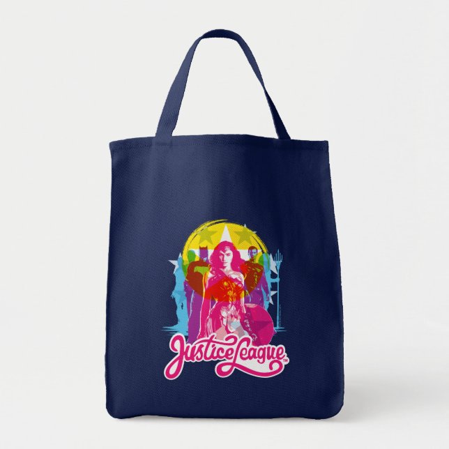 Justizielle Liga | Retro Group & Logo Pop Art Tragetasche (Vorne)