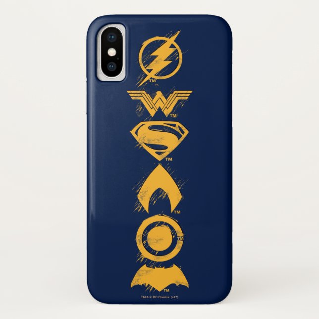 Justizielle Liga | Stylisierte Teamsymbole Lineup Case-Mate iPhone Hülle (Rückseite)