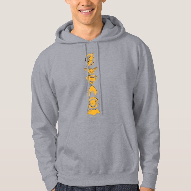 Justizielle Liga | Stylisierte Teamsymbole Lineup Hoodie (Vorderseite)