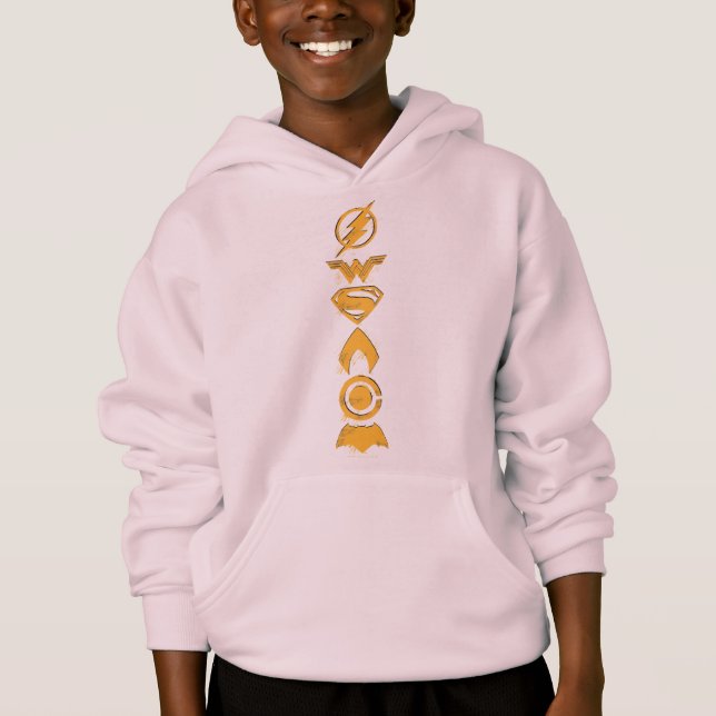 Justizielle Liga | Stylisierte Teamsymbole Lineup Hoodie (Vorderseite)