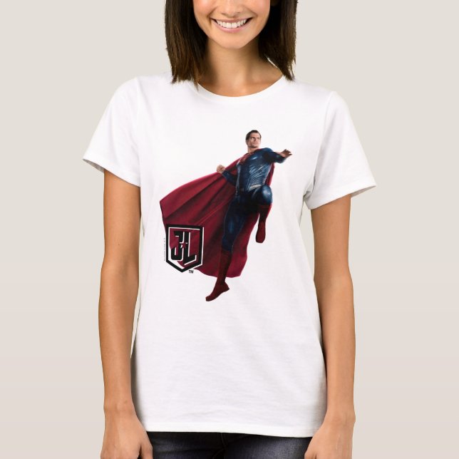 Justizielle Liga | Superman auf Schlachtfeld T-Shirt (Vorderseite)