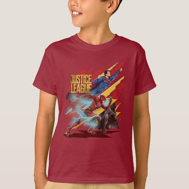 Justizielle Liga | Superman, Flash & Batman Abzeic T-Shirt (Vorderseite)