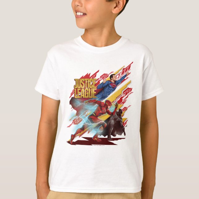 Justizielle Liga | Superman, Flash & Batman Abzeic T-Shirt (Vorderseite)