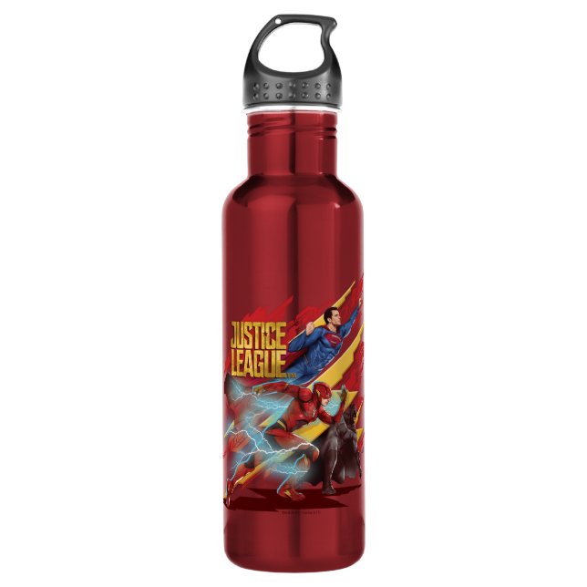Justizielle Liga | Superman, Flash & Batman Abzeic Trinkflasche (Vorderseite)