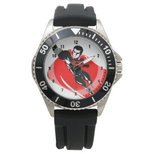 Justizielle Liga Superman Flying Noir Pop Art Armbanduhr