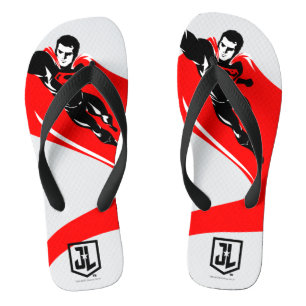 Justizielle Liga Superman Flying Noir Pop Art Flip Flops