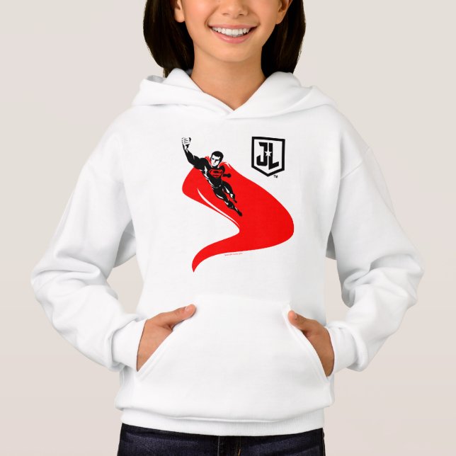Justizielle Liga | Superman Flying Noir Pop Art Hoodie (Vorderseite)