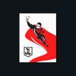 Justizielle Liga | Superman Flying Noir Pop Art Leinwanddruck<br><div class="desc">Karo aus diesem Pop Art Richter League's Superman zeichne,  während er durch die Luft fliegt. Dieser Schwarz-Weiß-zeichn wird durch seinen hellroten Kap und das rote S-Schild-Logo auf seiner Brust ausgeglichen.</div>