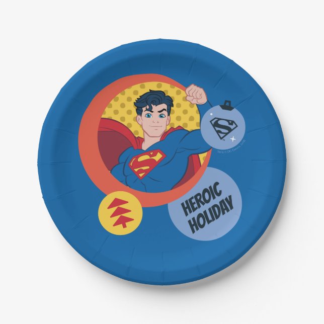 Justizielle Liga Superman Holiday Bauble Pappteller (Vorderseite)
