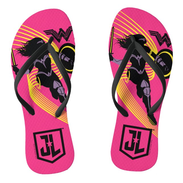 Justizielle Liga | Symbol "Wonder Woman Silhouette Flip Flops (Fußbett)