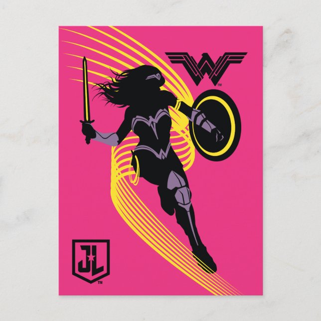 Justizielle Liga | Symbol "Wonder Woman Silhouette Postkarte (Vorderseite)