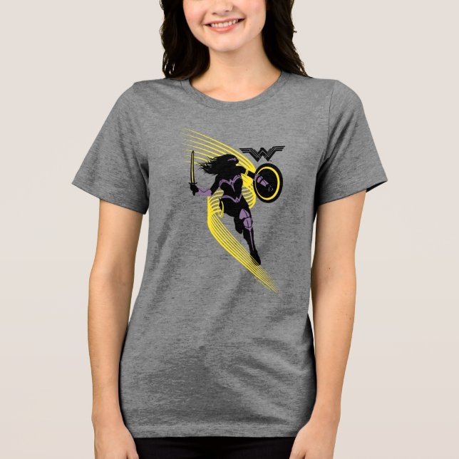 Justizielle Liga | Symbol "Wonder Woman Silhouette Tri-Blend Shirt (Vorderseite)