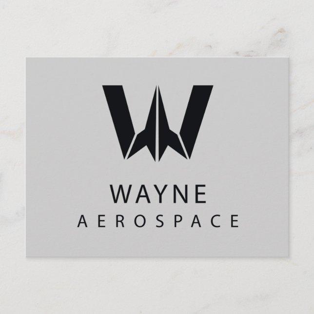 Justizielle Liga | Wayne Aerospace Logo Postkarte (Vorderseite)