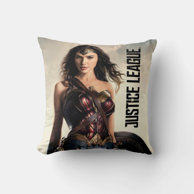 Justizielle Liga | Wonder Woman auf dem Schlachtfe Kissen (Vorderseite)