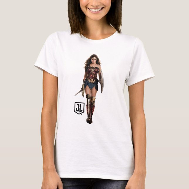 Justizielle Liga | Wonder Woman auf dem Schlachtfe T-Shirt (Vorderseite)