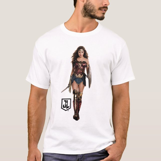 Justizielle Liga | Wonder Woman auf dem Schlachtfe T-Shirt (Vorderseite)