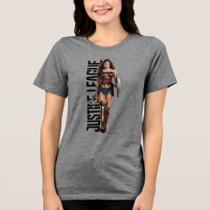 Justizielle Liga   Wonder Woman auf dem Schlachtfe Tri-Blend Shirt