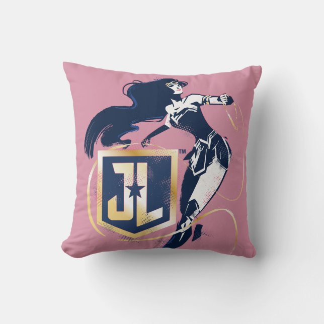 Justizielle Liga | Wonder Woman & JL Icon Pop Art Kissen (Vorderseite)
