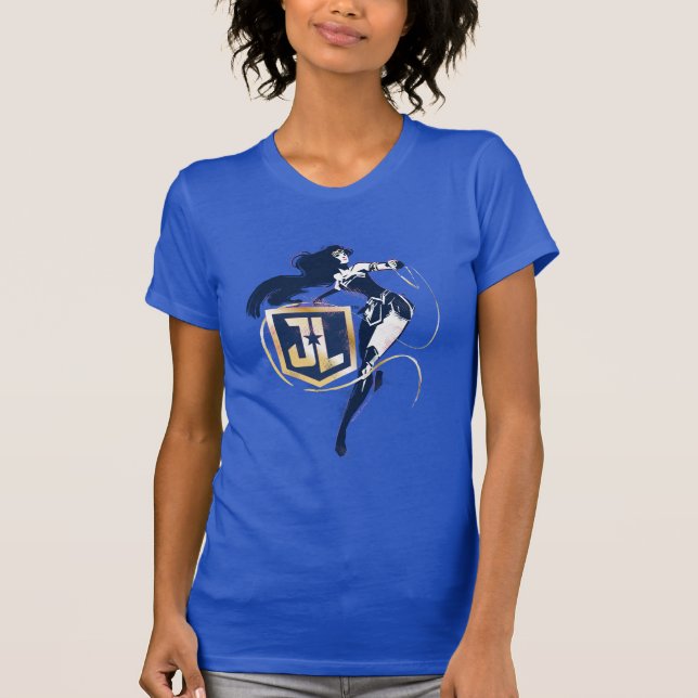 Justizielle Liga | Wonder Woman & JL Icon Pop Art T-Shirt (Vorderseite)