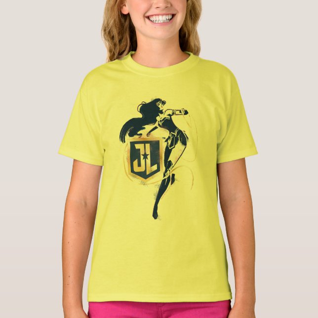 Justizielle Liga | Wonder Woman & JL Icon Pop Art T-Shirt (Vorderseite)