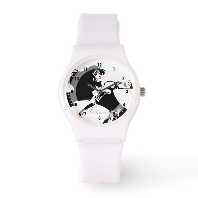 Justizielle Liga | Wonder Woman mit Lasso Pop Art Armbanduhr (Vorderseite)