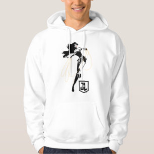 Justizielle Liga Wonder Woman mit Lasso Pop Art Hoodie