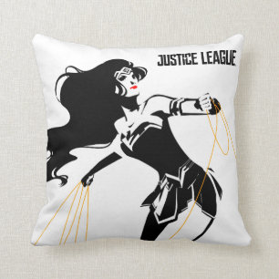 Justizielle Liga   Wonder Woman mit Lasso Pop Art Kissen