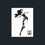 Justizielle Liga | Wonder Woman mit Lasso Pop Art Leinwanddruck<br><div class="desc">Karo aus diesem stilisierten zeichn der Wonder Woman der Gerechtigkeitsliga mit ihrer Brille. Diese Pose der Schwarz-Weiß-Silhouette wird durch ihren ikonischen roten Lippenstift und ihre goldene Lasso ausgeglichen.</div>