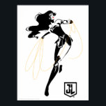 Justizielle Liga | Wonder Woman mit Lasso Pop Art Poster<br><div class="desc">Karo aus diesem stilisierten zeichn der Wonder Woman der Gerechtigkeitsliga mit ihrer Brille. Diese Pose der Schwarz-Weiß-Silhouette wird durch ihren ikonischen roten Lippenstift und ihre goldene Lasso ausgeglichen.</div>